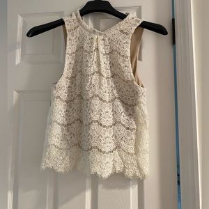 White Lace Top . size small
